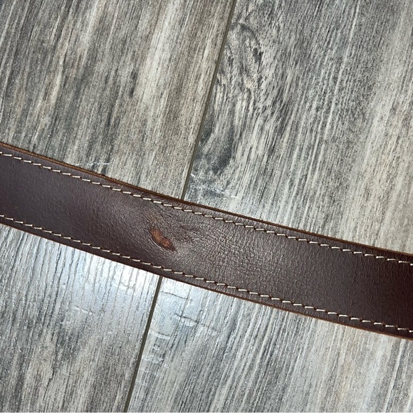 Wrangler smooth BROWN GENUINE LEATHER Light stitching CASUAL MEN'S BELT … - Picture 5 of 11